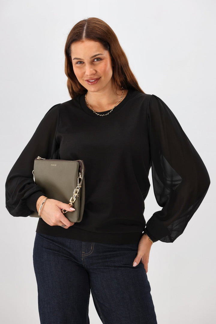 Label Zenova Top Black