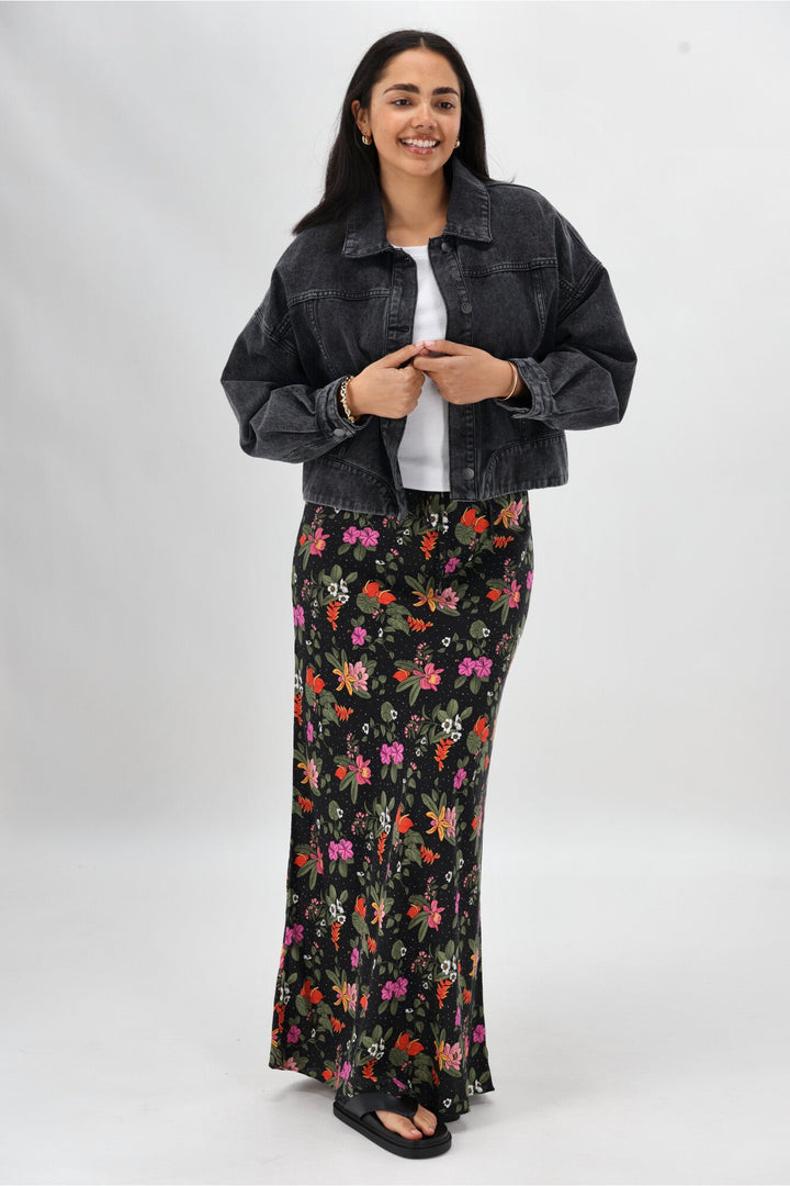 Sass Beckett Bias Skirt Night Garden