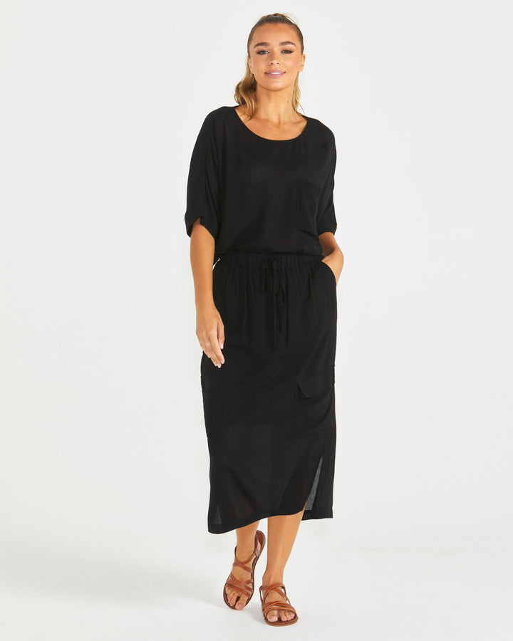 Sass Raya Oversized Top Black