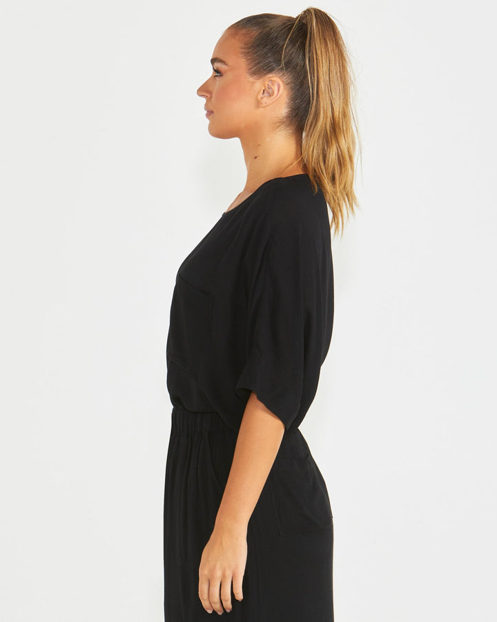 Sass Raya Oversized Top Black