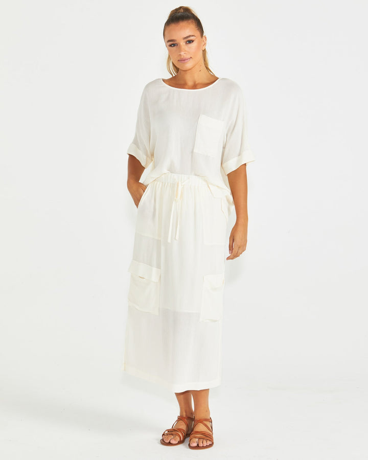 Sass Raya Oversized Top Cream