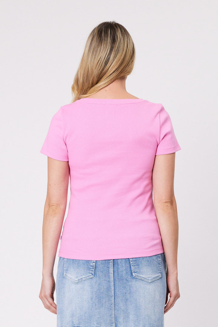 Essentials Rib Tee Pink