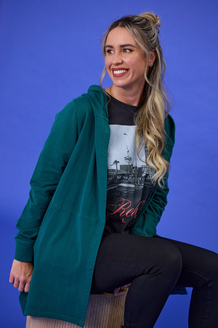 Rebel Club Sideline Hoodie Cardi Green