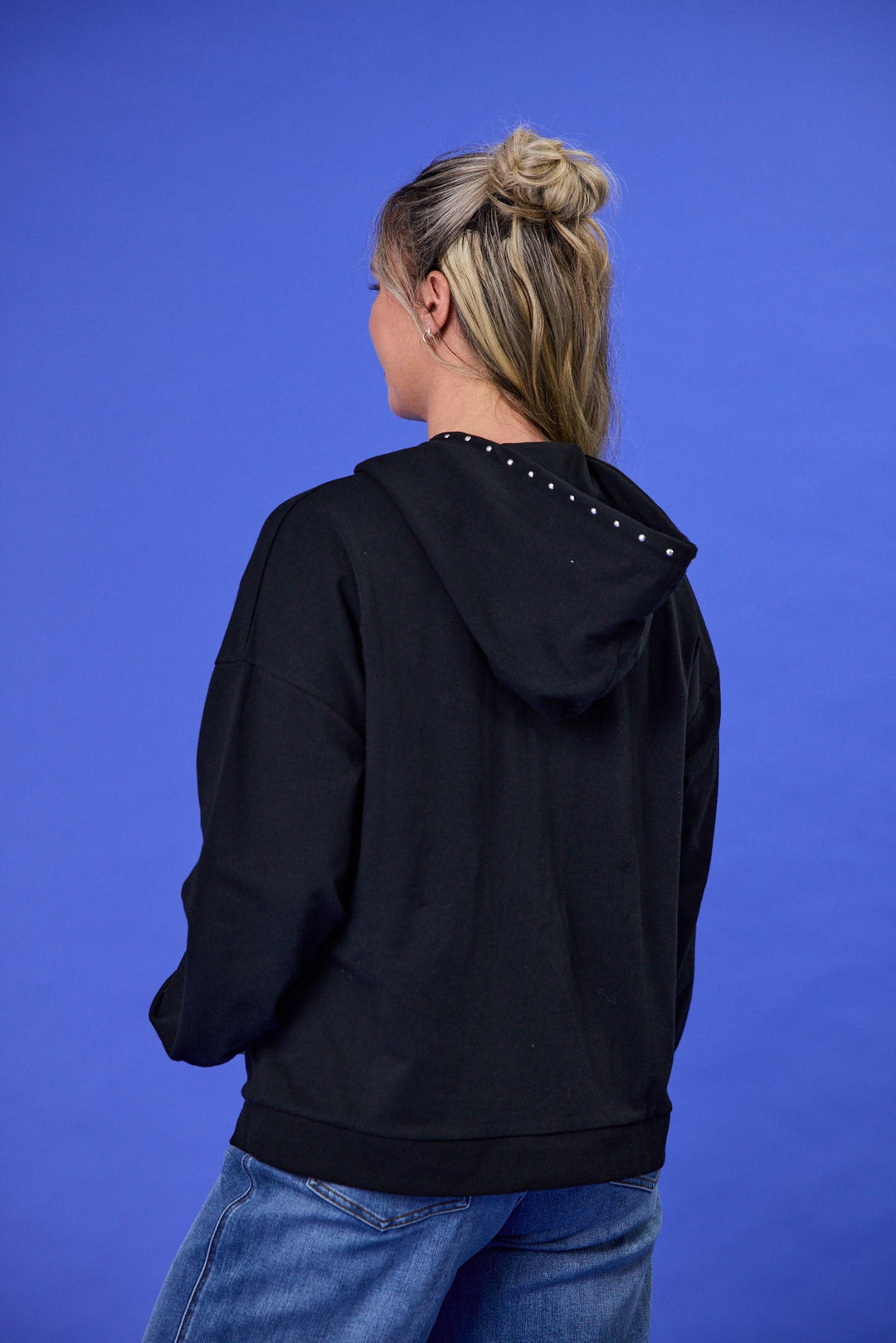 Rebel Club Trackside Zip Up Hoodie Stud Black
