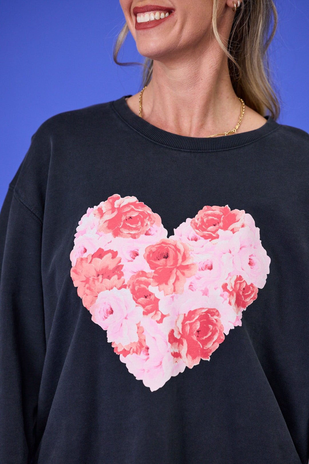 Rebel Club Peony Love Crew Washed Black