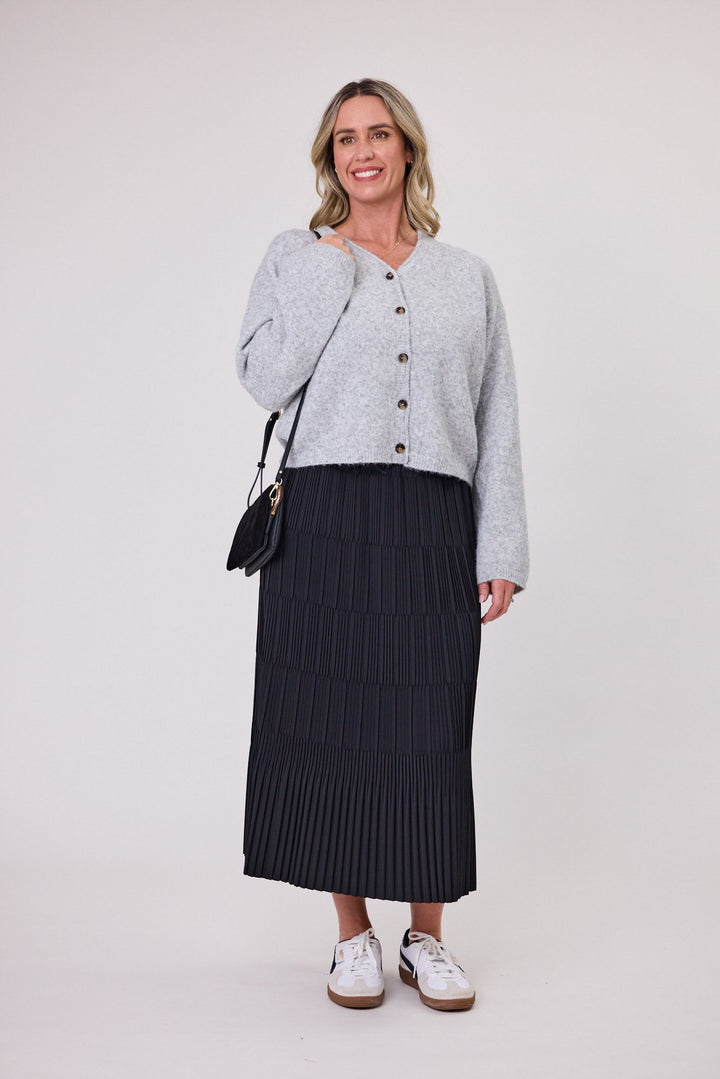 Gloss The Label Ricco Pleated Skirt Black