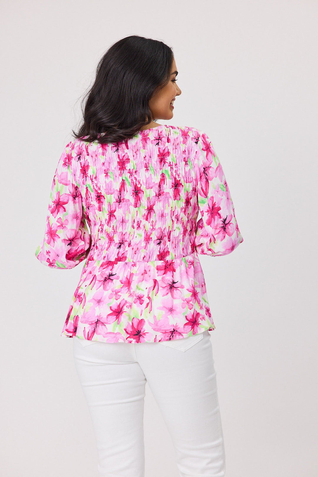 Sunday Boho Bella Floral Top Pink Print