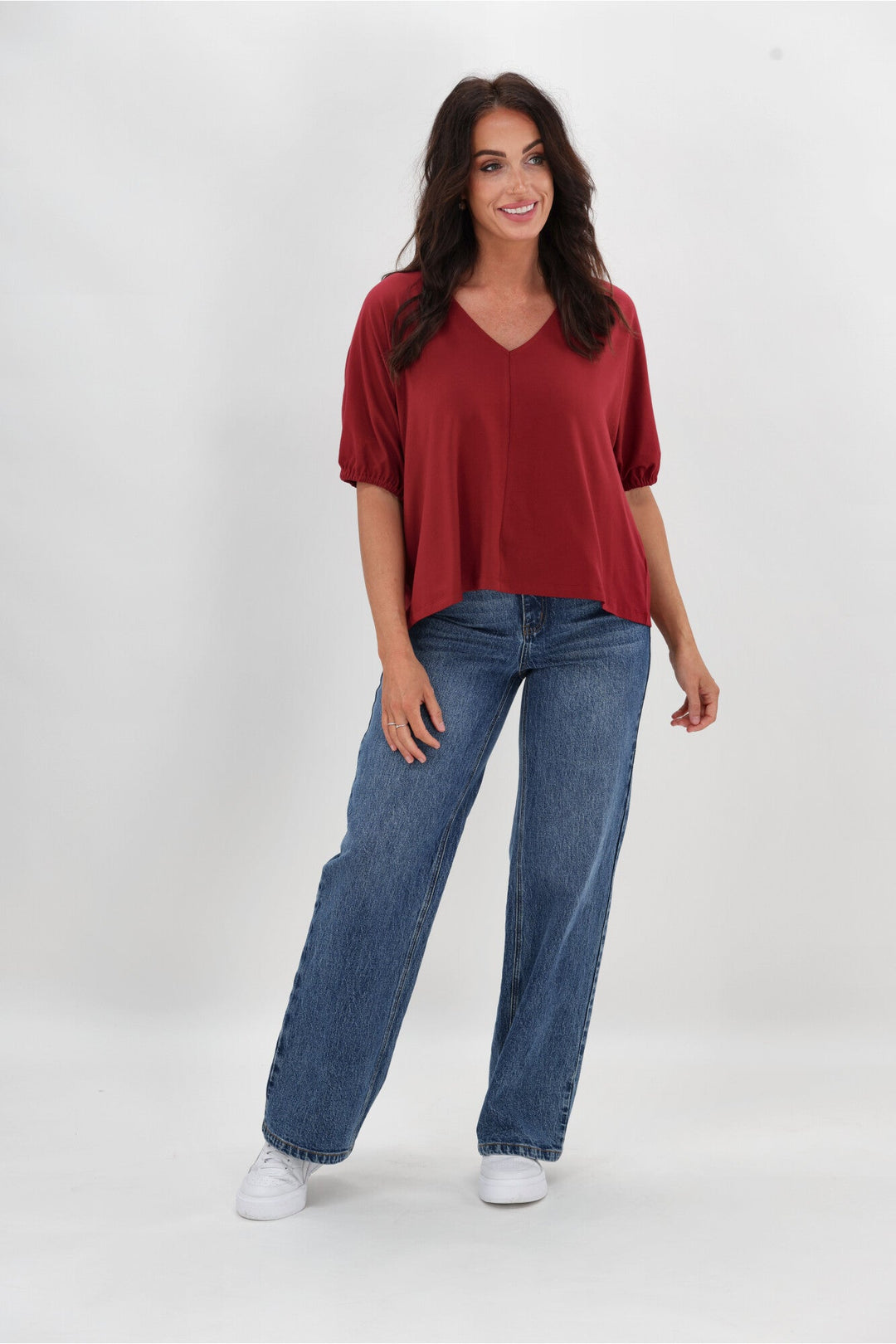 Essentials Cap Sleeve Top Cranberry