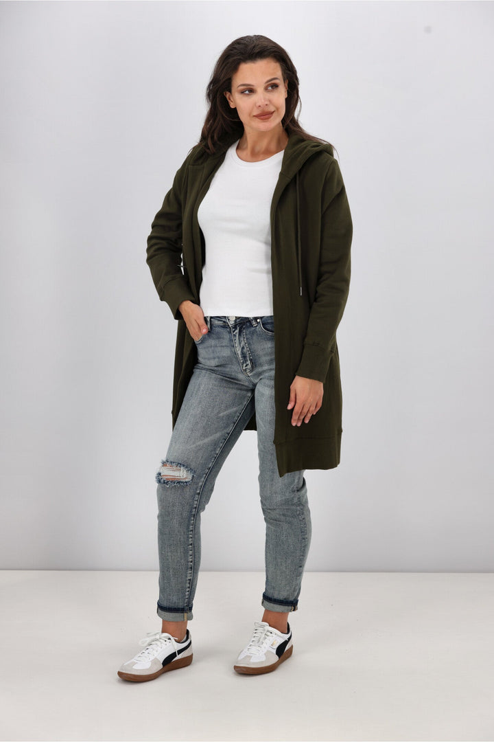 Essentials Longline Hoody Olive