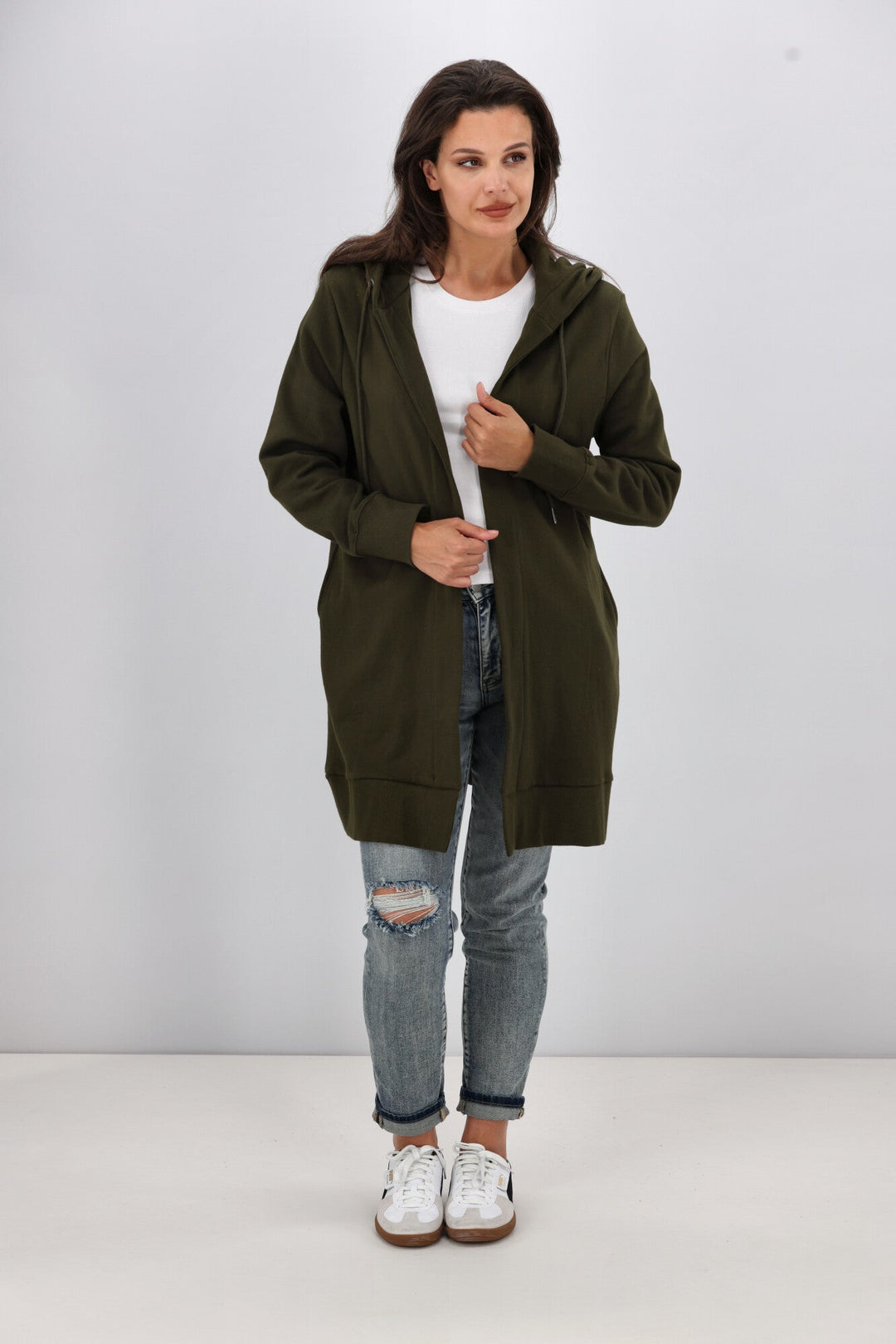 Essentials Longline Hoody Olive