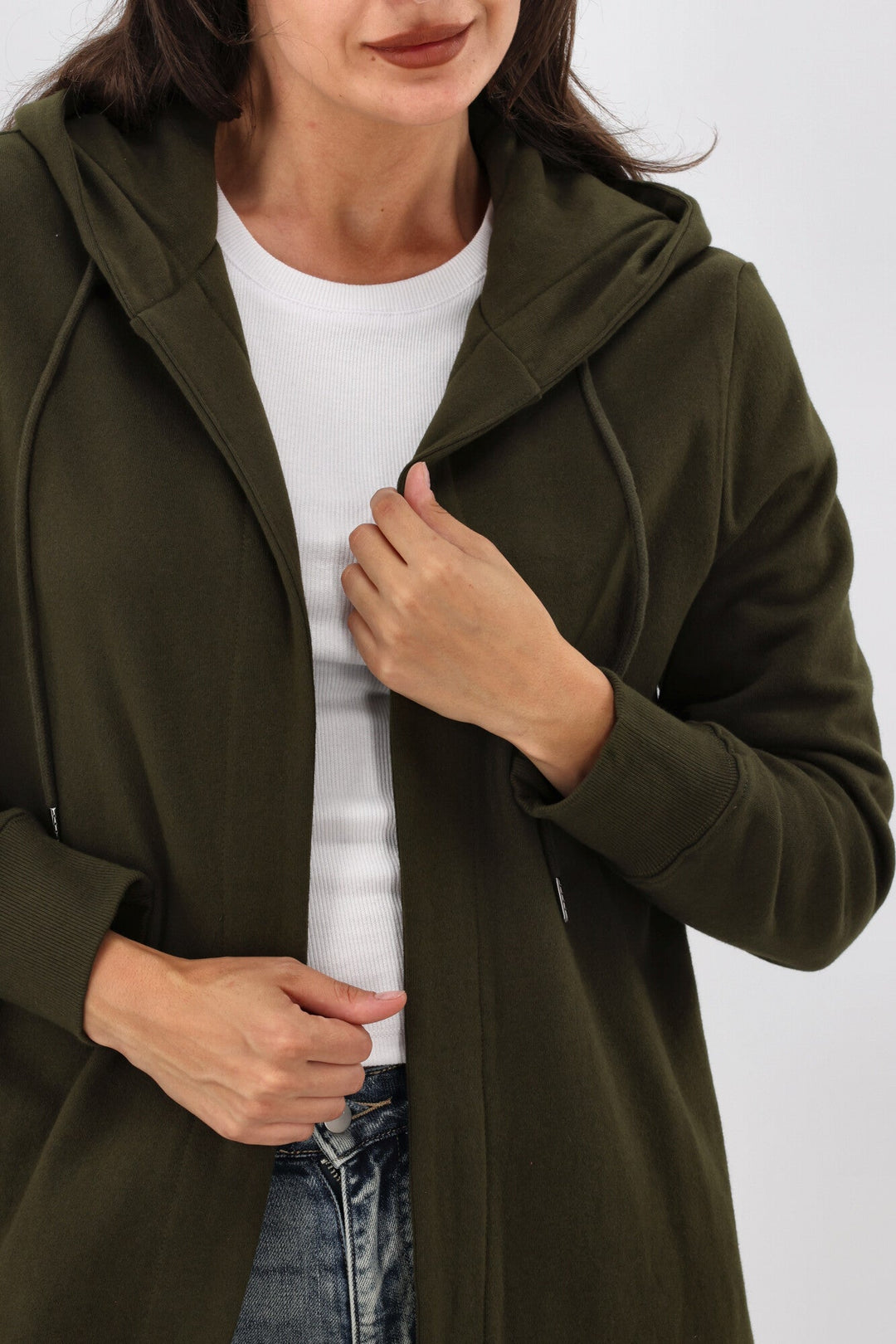 Essentials Longline Hoody Olive