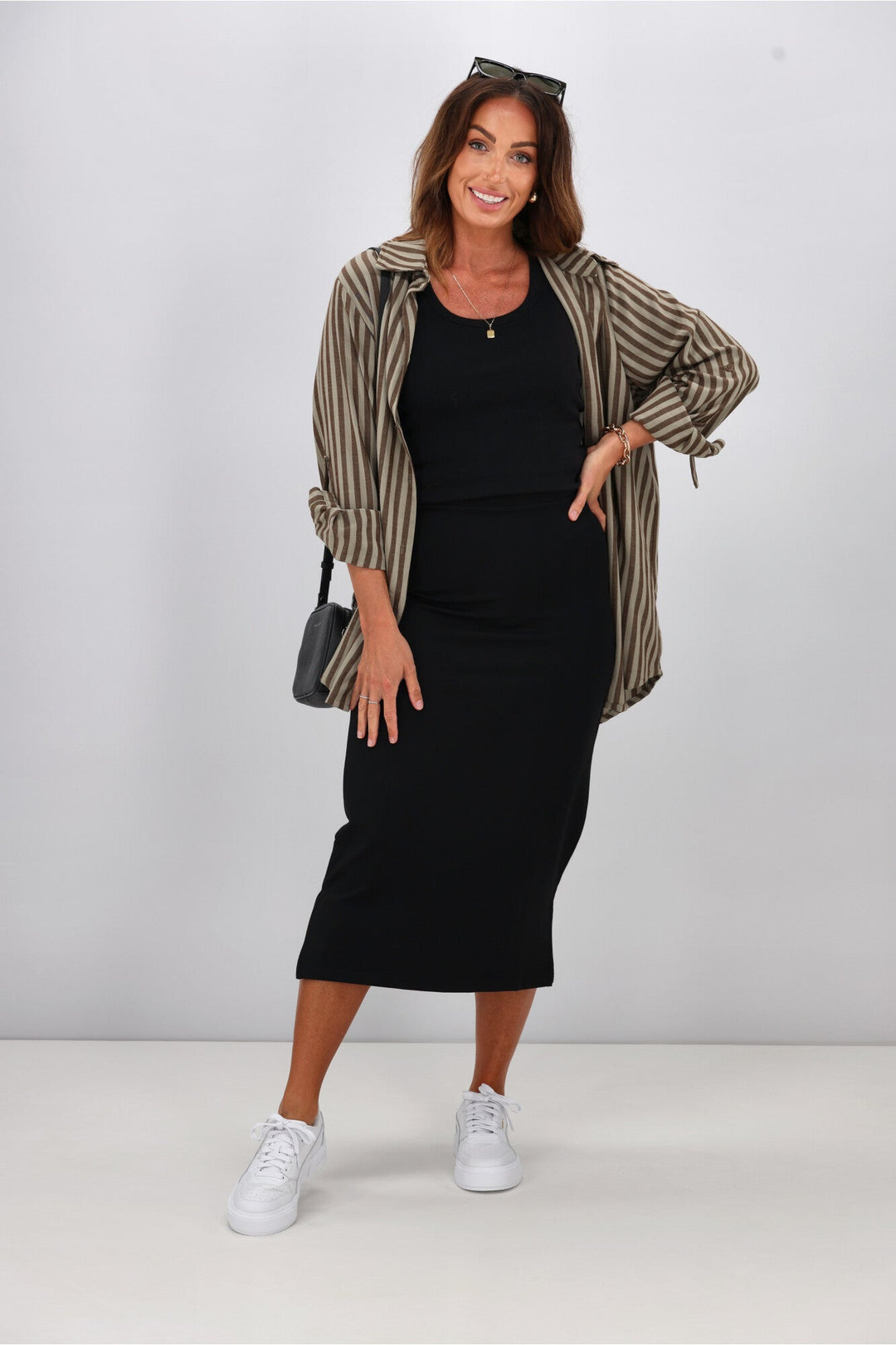 Essentials Midi Slip Skirt Black