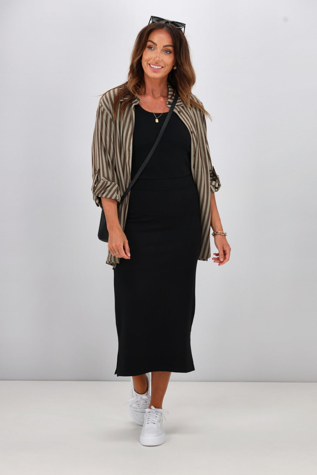 Essentials Midi Slip Skirt Black