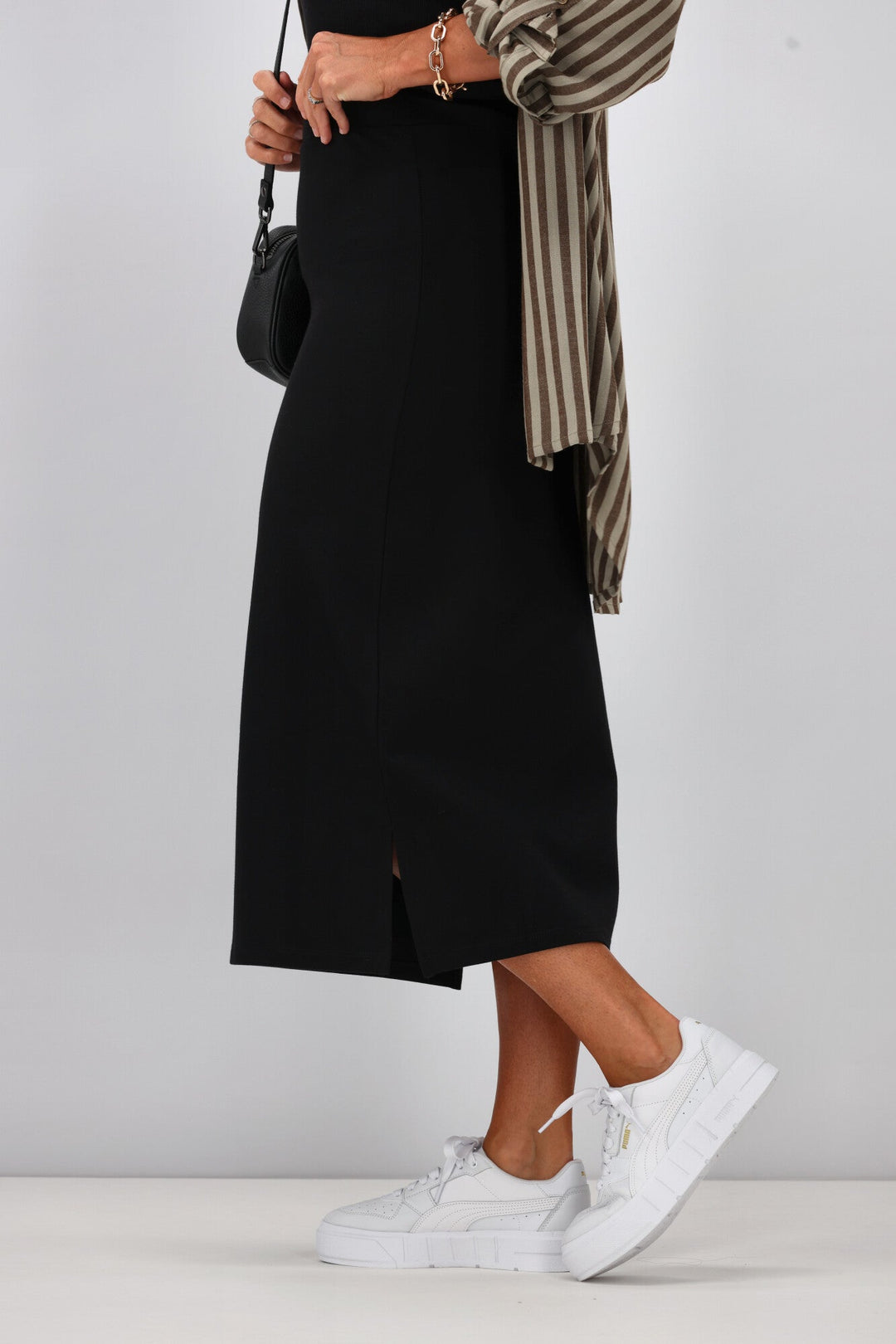 Essentials Midi Slip Skirt Black