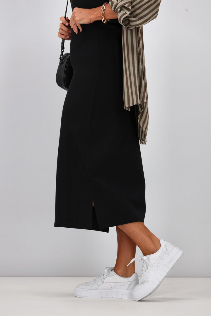 Essentials Midi Slip Skirt Black