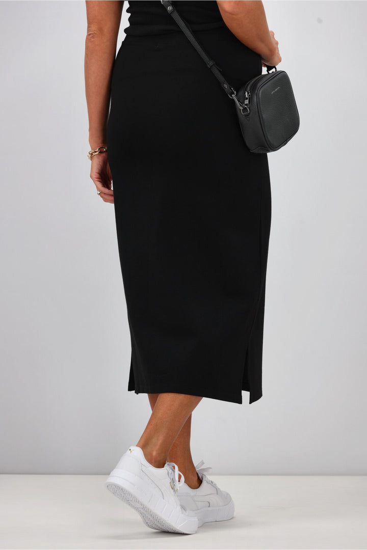 Essentials Midi Slip Skirt Black