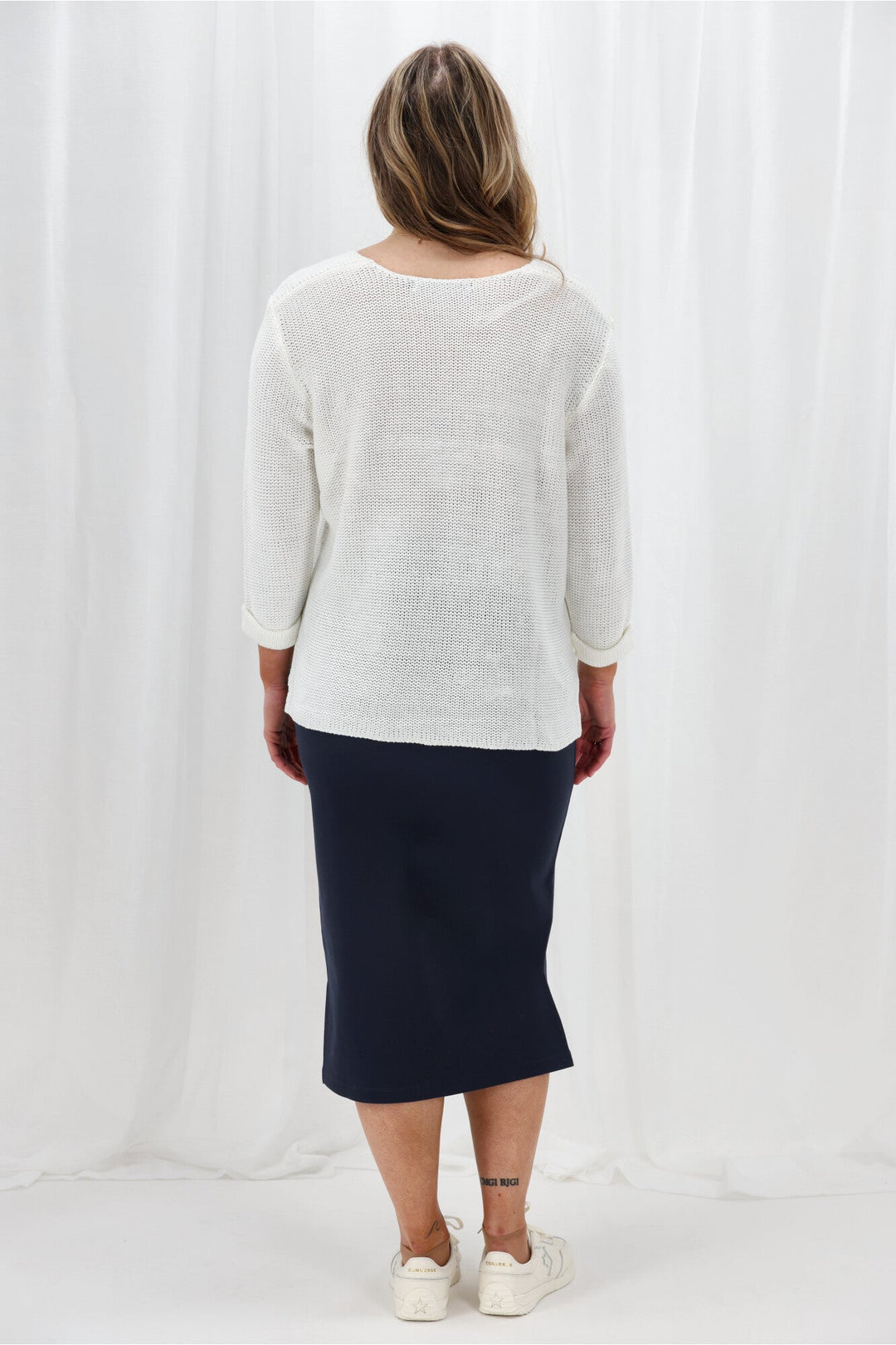 Essentials Midi Slip Skirt Navy