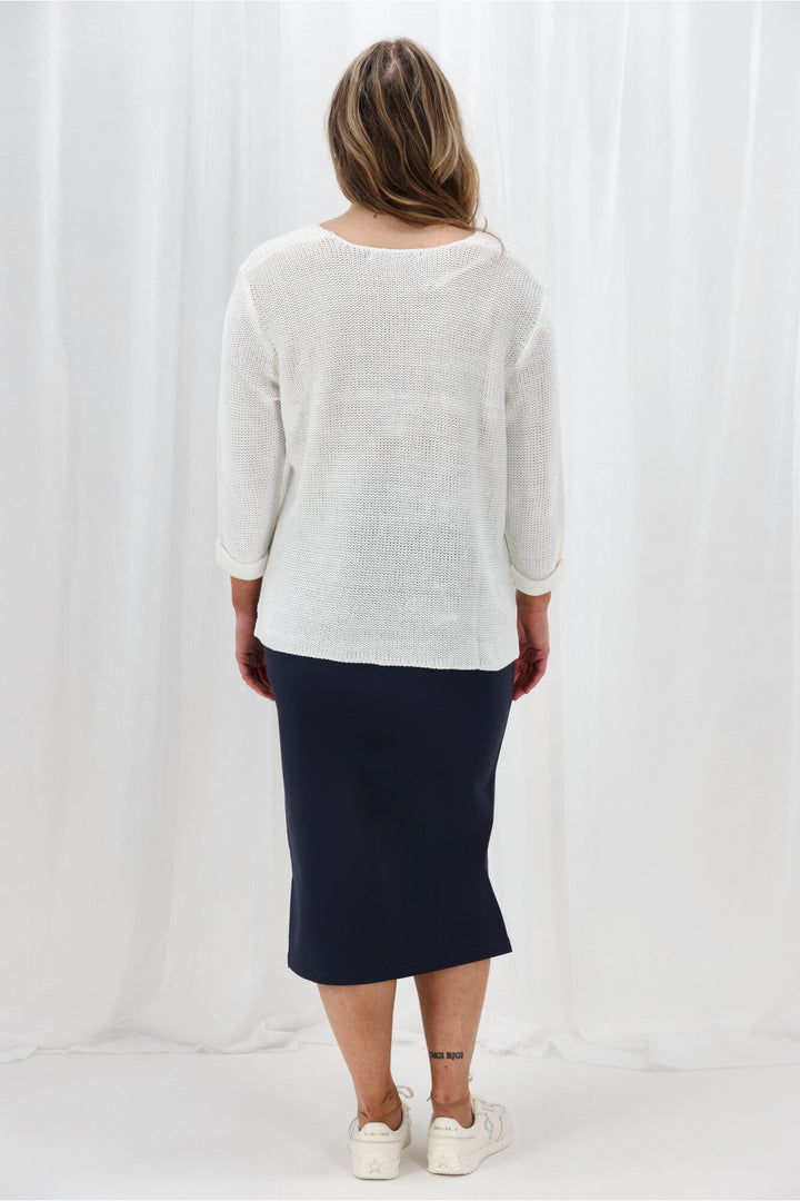 Essentials Midi Slip Skirt Navy