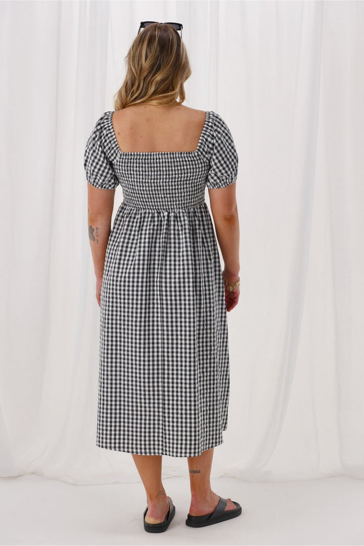 Label Annaliese Dress Black Check