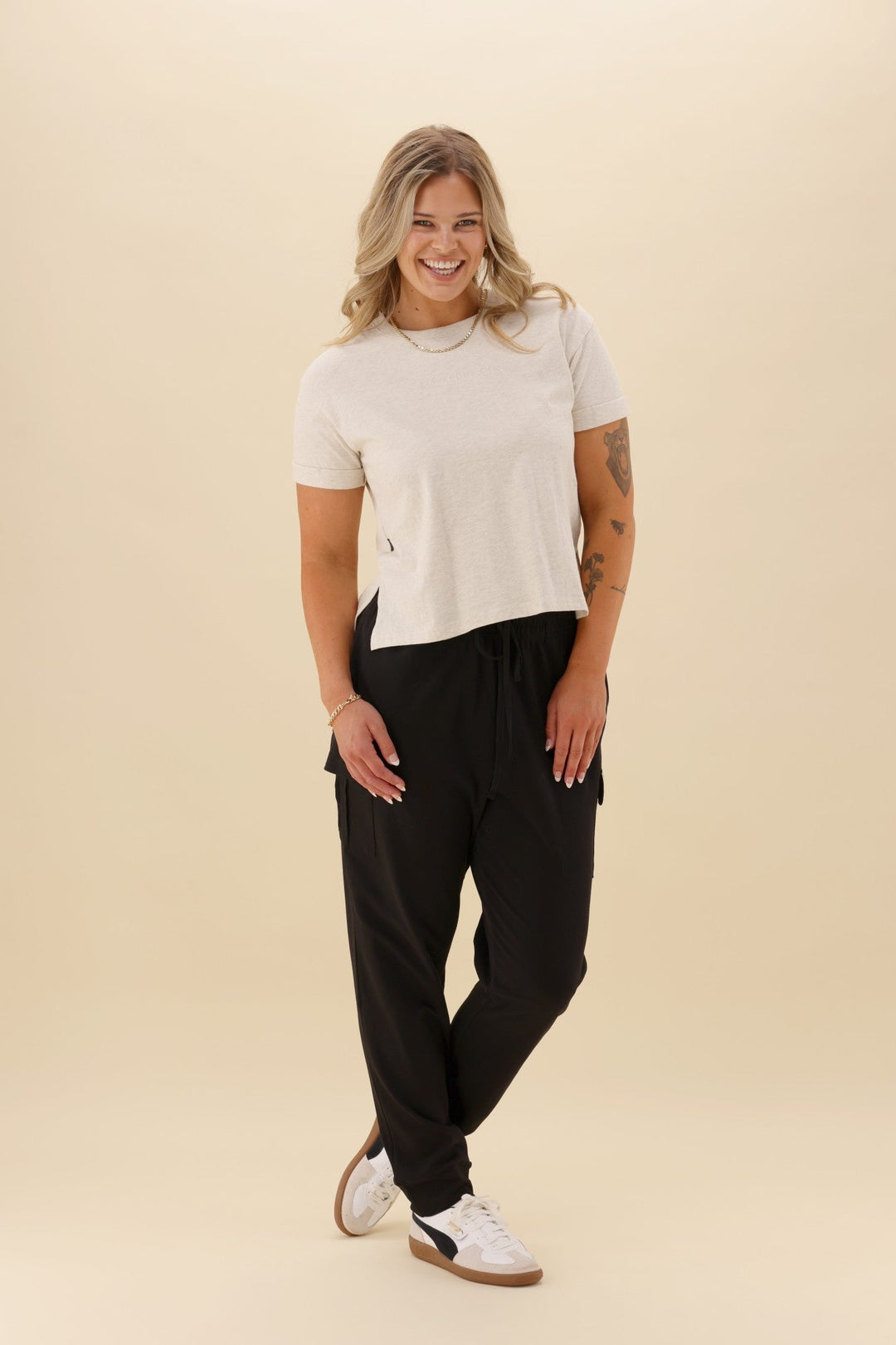 Label Asharna Cargo Pocket Jogger Black