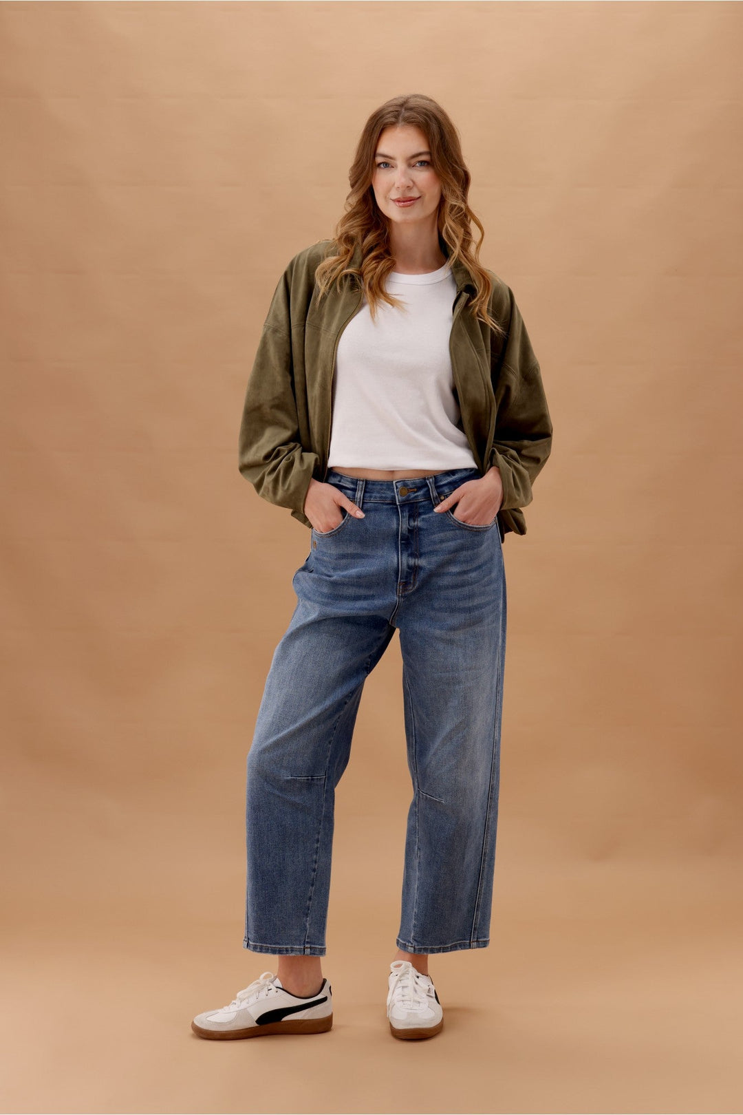 Label Bella Barrel Leg Jean Heritage Blue