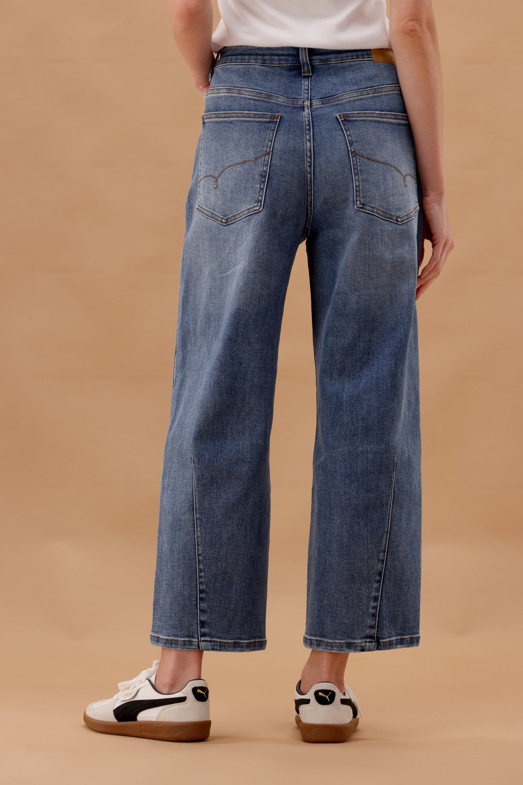 Label Bella Barrel Leg Jean Heritage Blue