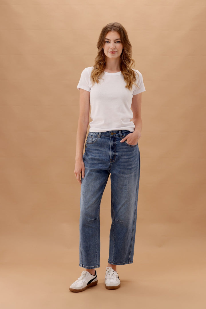 Label Bella Barrel Leg Jean Heritage Blue