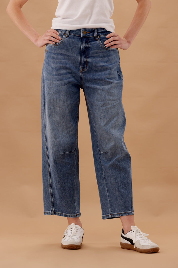Label Bella Barrel Leg Jean Heritage Blue