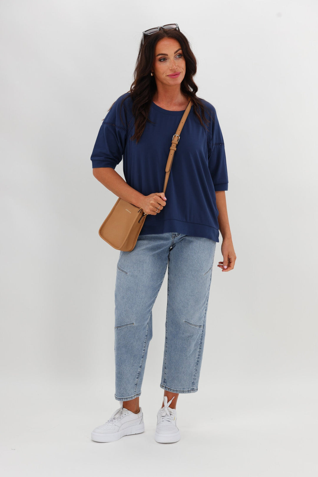 Label Bronwen Ladder Lace Top Blue