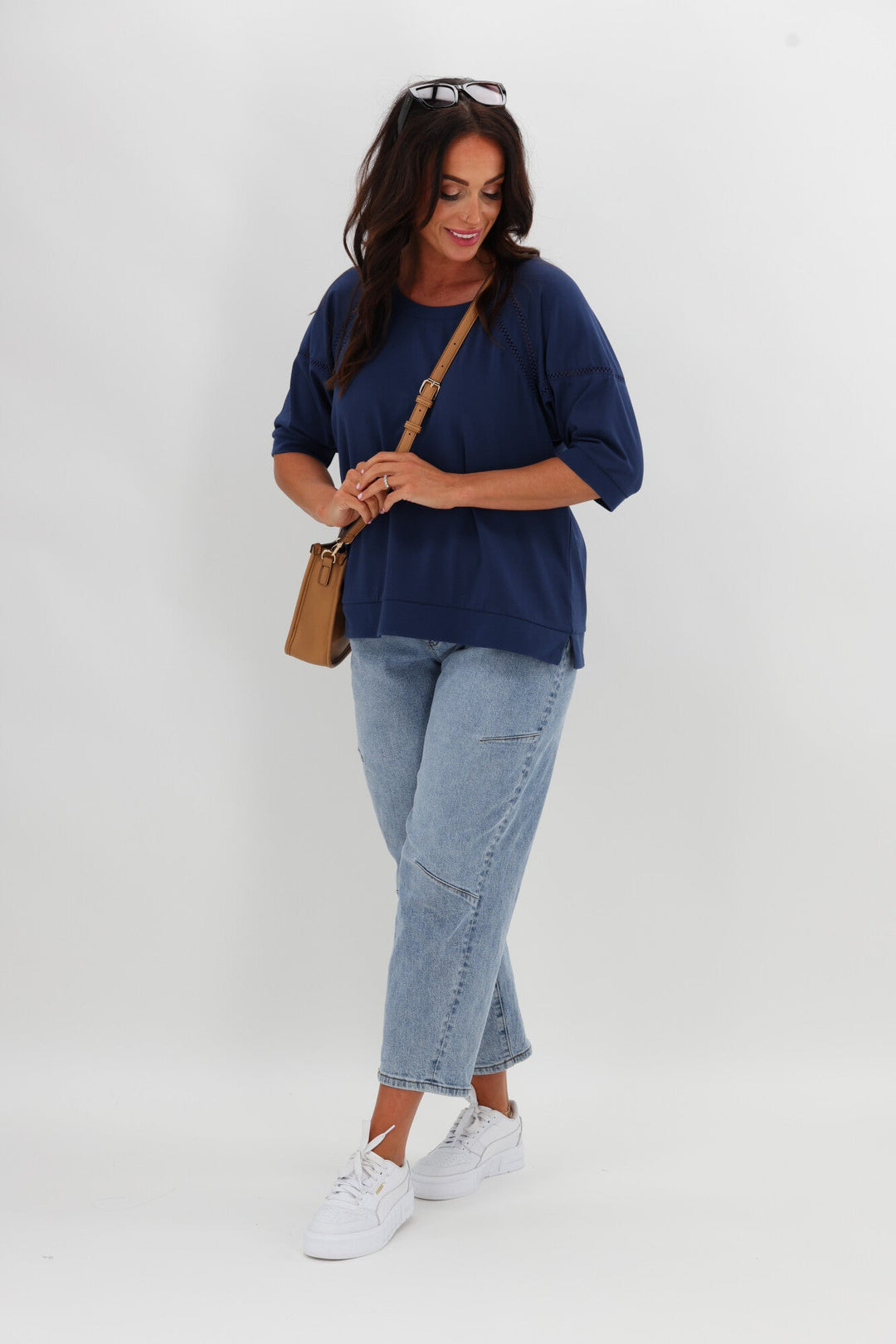 Label Bronwen Ladder Lace Top Blue