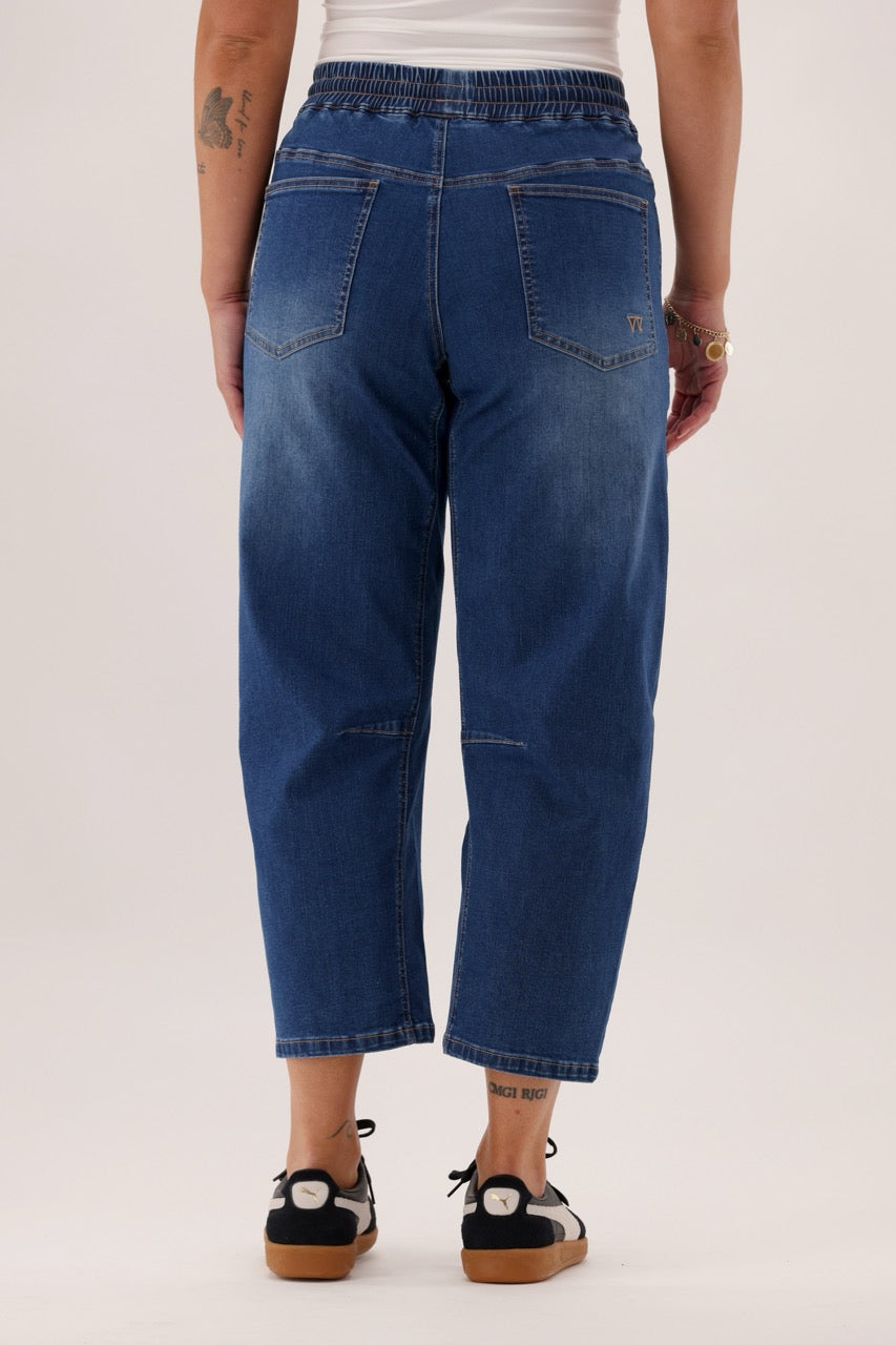 Label Brooke Barrel Leg Denim Jogger Dark Indigo