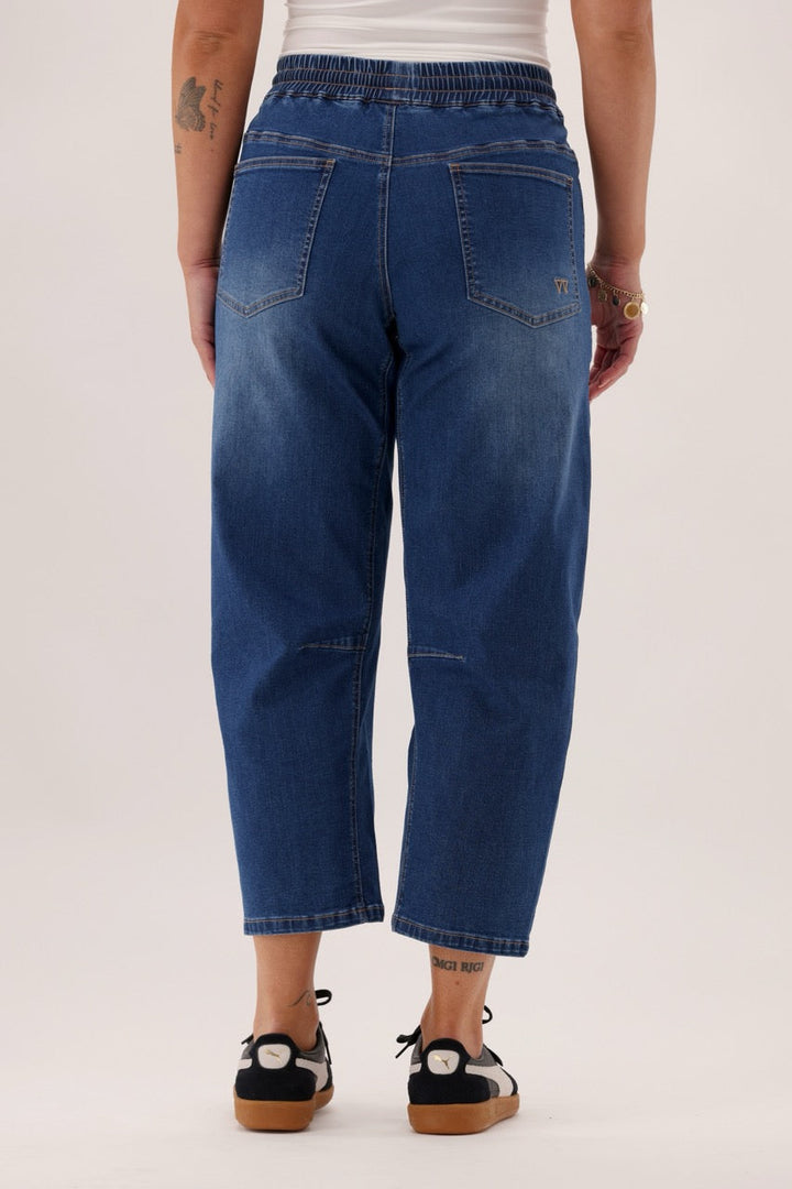 Label Brooke Barrel Leg Denim Jogger Dark Indigo