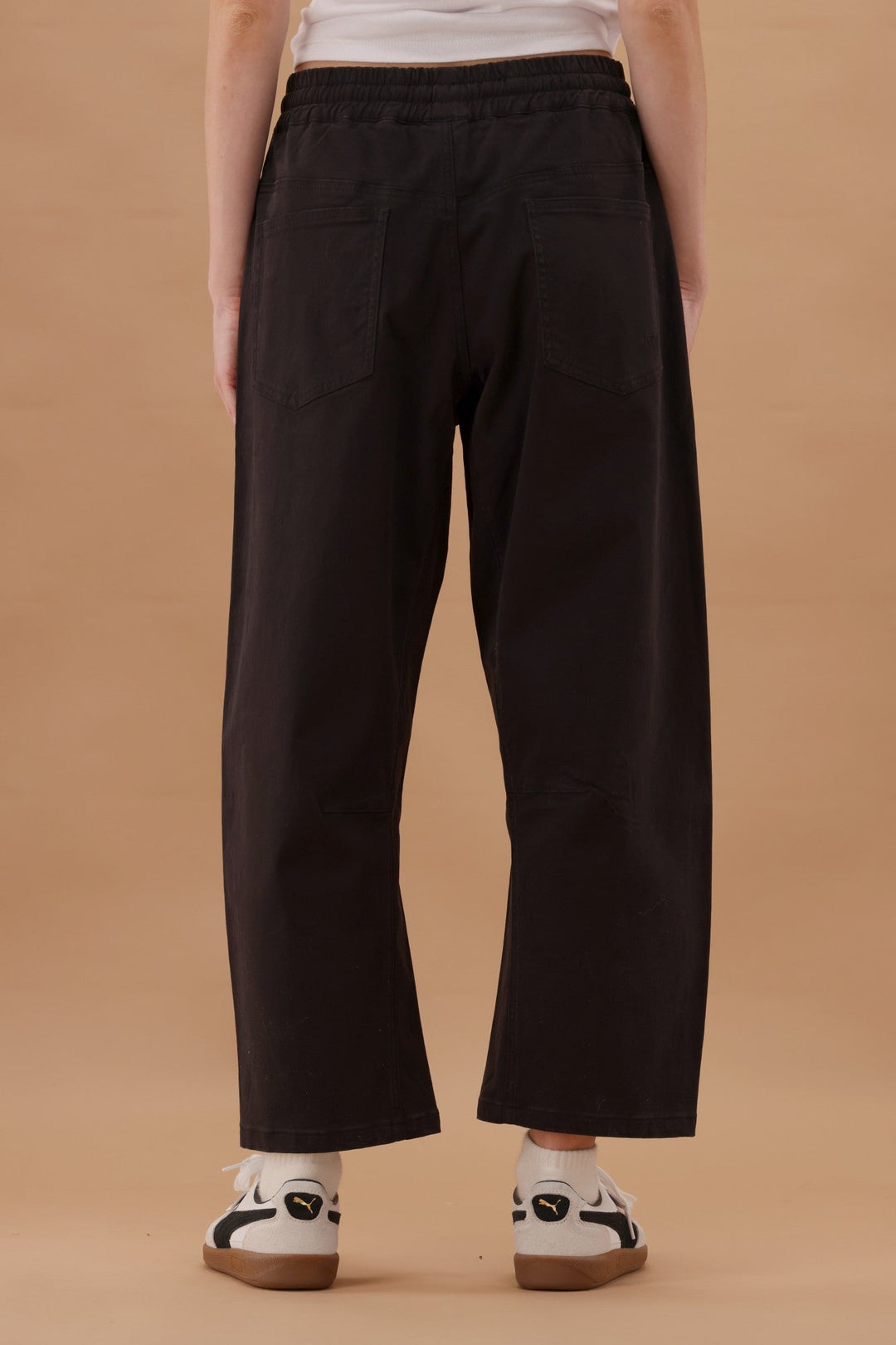 Label Brooke Barrel Leg Denim Jogger Black