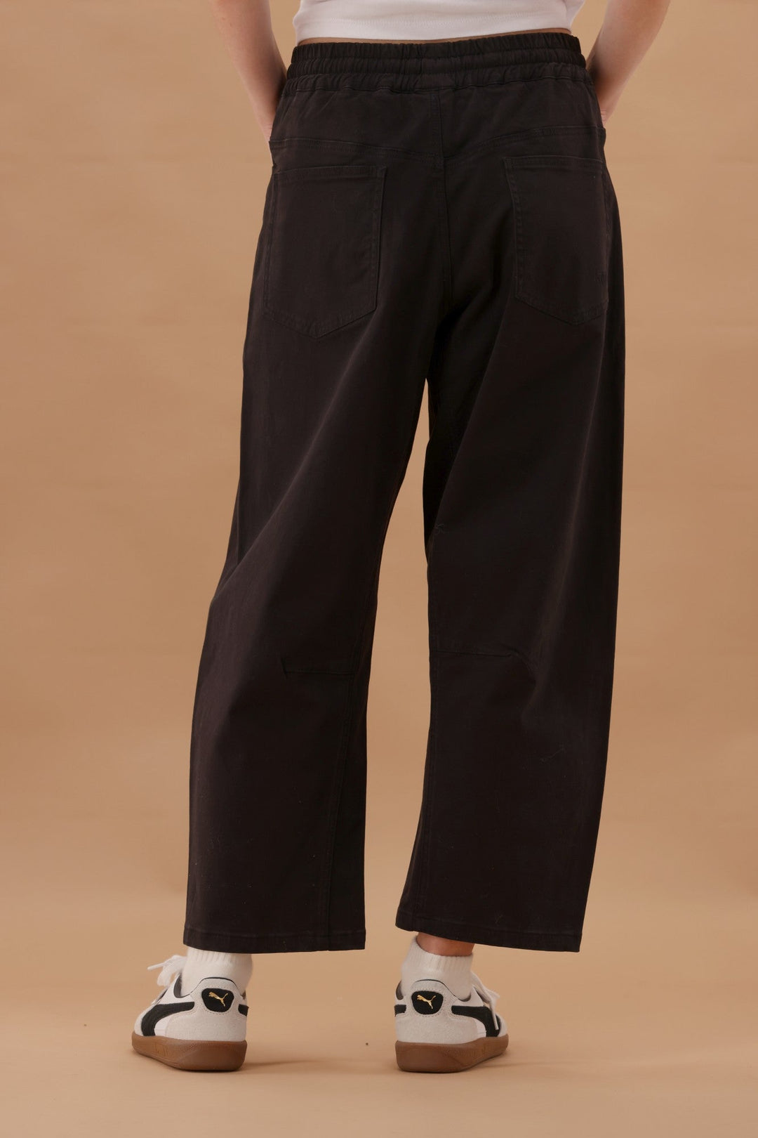 Label Brooke Barrel Leg Denim Jogger Black