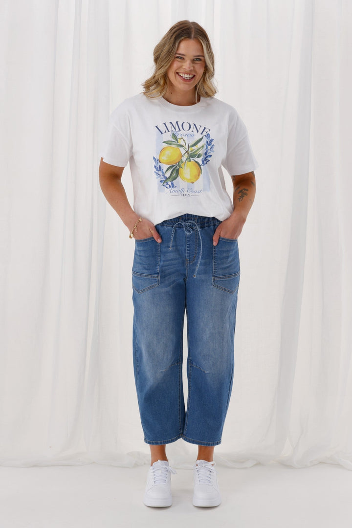 Label Brooke Barrel Leg Denim Jogger