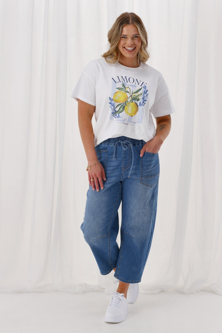 Label Brooke Barrel Leg Denim Jogger