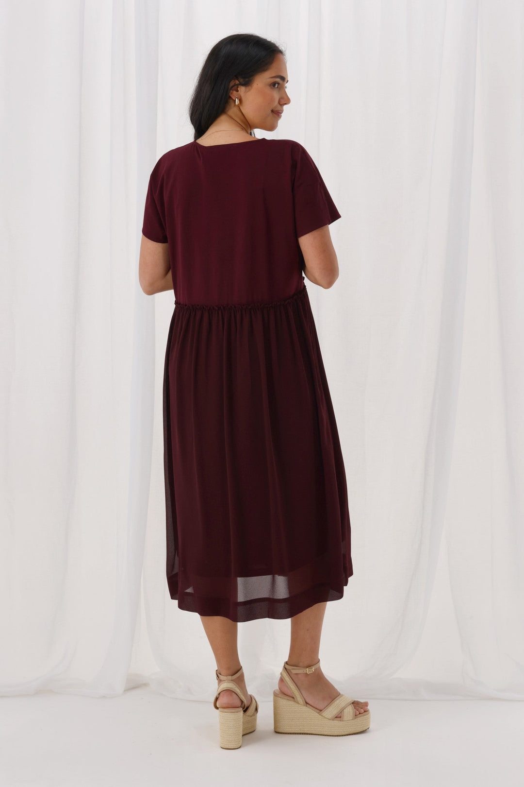 Shine On Label Cisco Empire Line Dress Claret