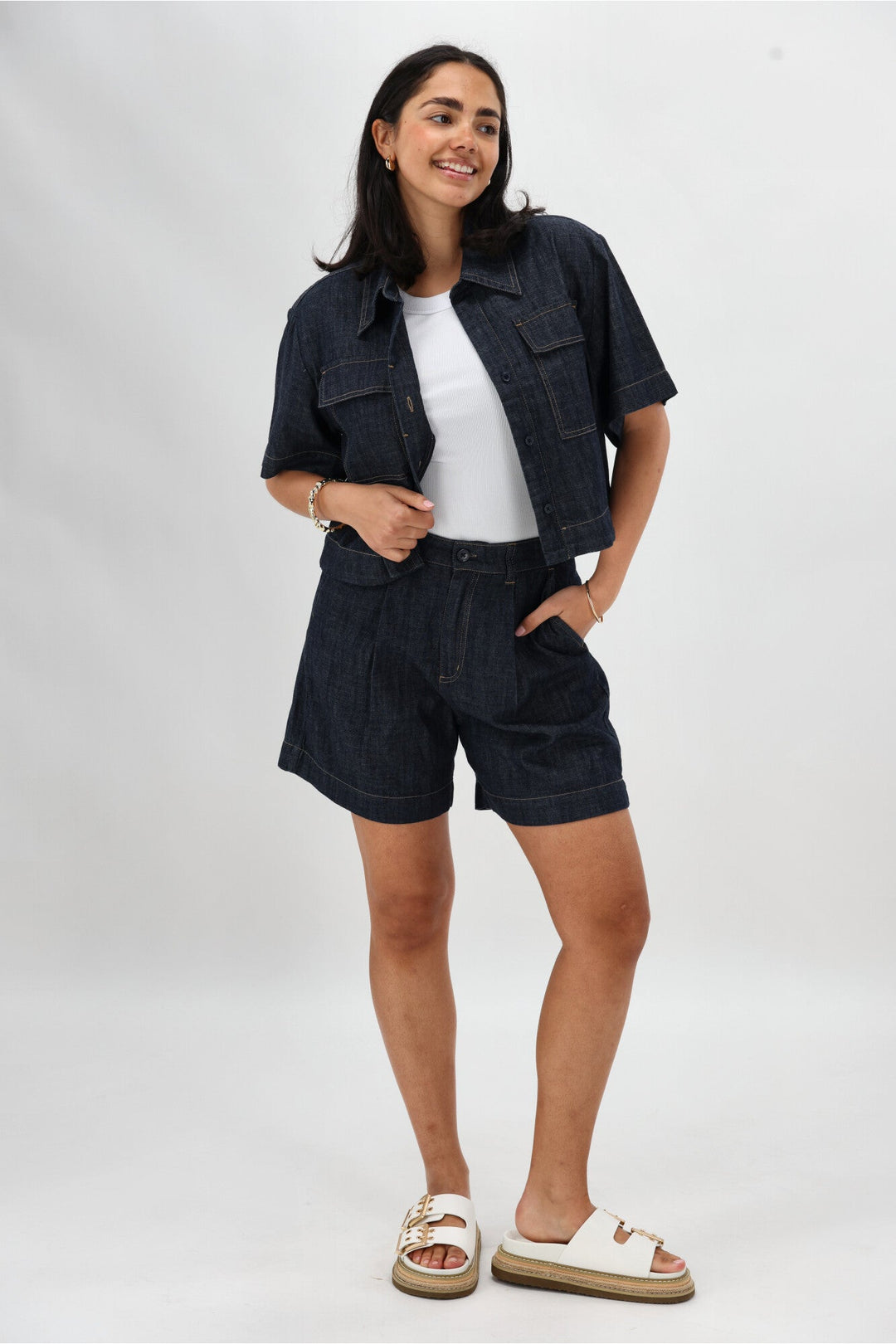 Label Cole Rinse Wash Resort Short Dark Indigo