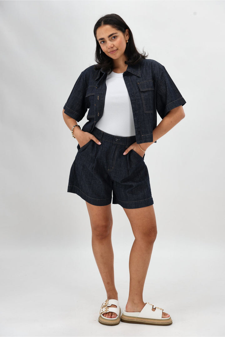 Label Cole Rinse Wash Resort Short Dark Indigo