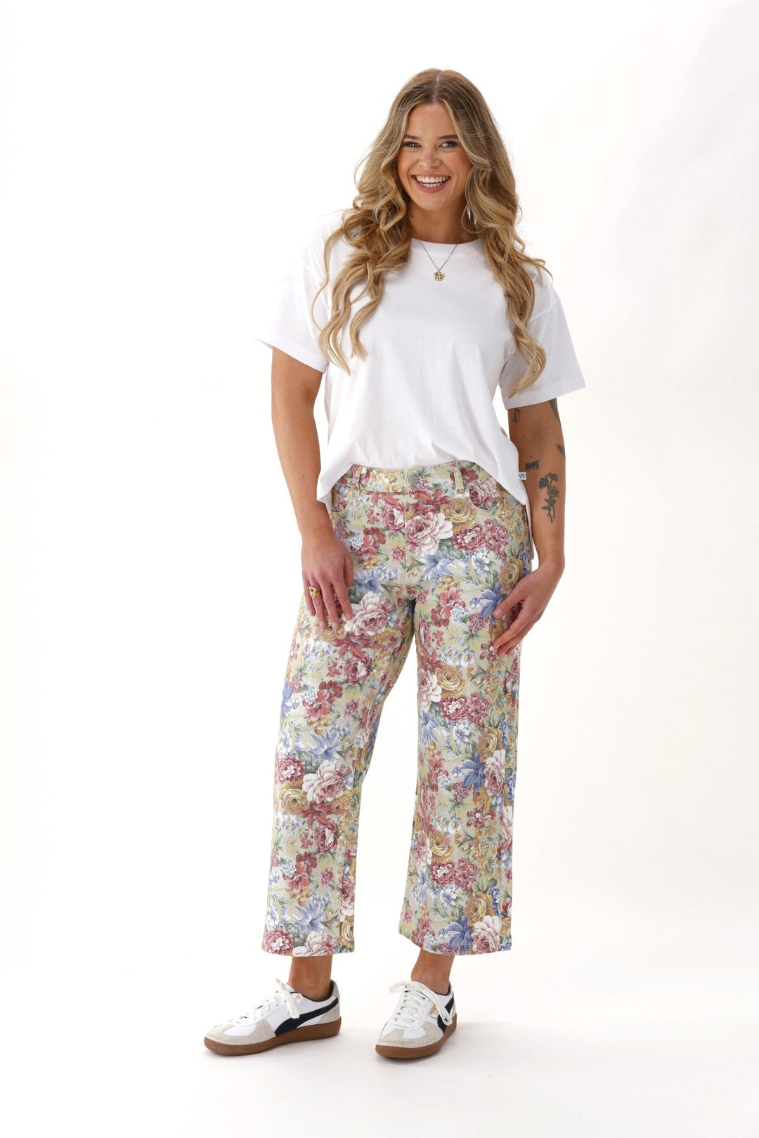 Label Daydream Straight Leg Jean Floral Denim