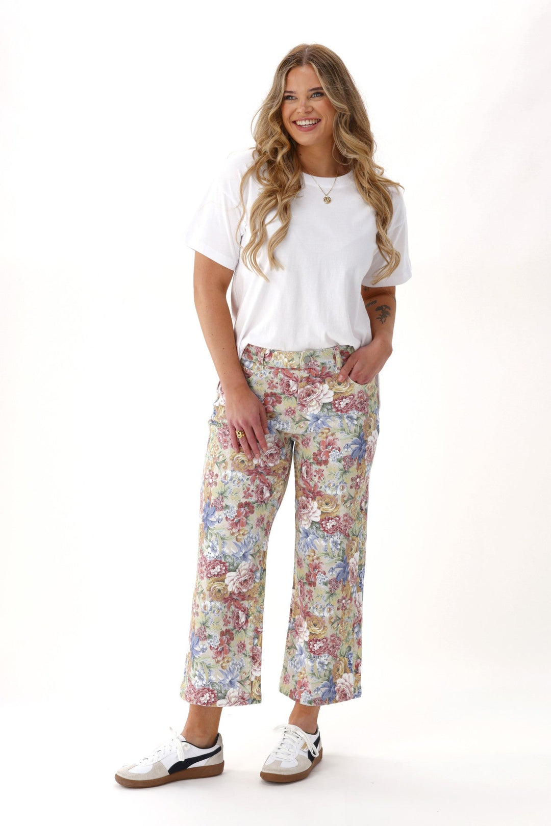 Label Daydream Straight Leg Jean Floral Denim