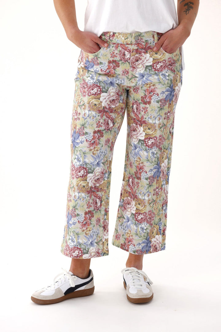 Label Daydream Straight Leg Jean Floral Denim
