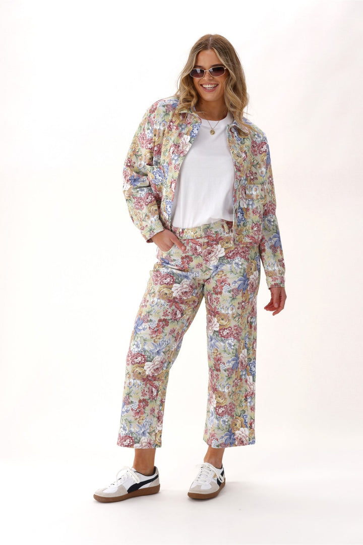 Label Daydream Straight Leg Jean Floral Denim