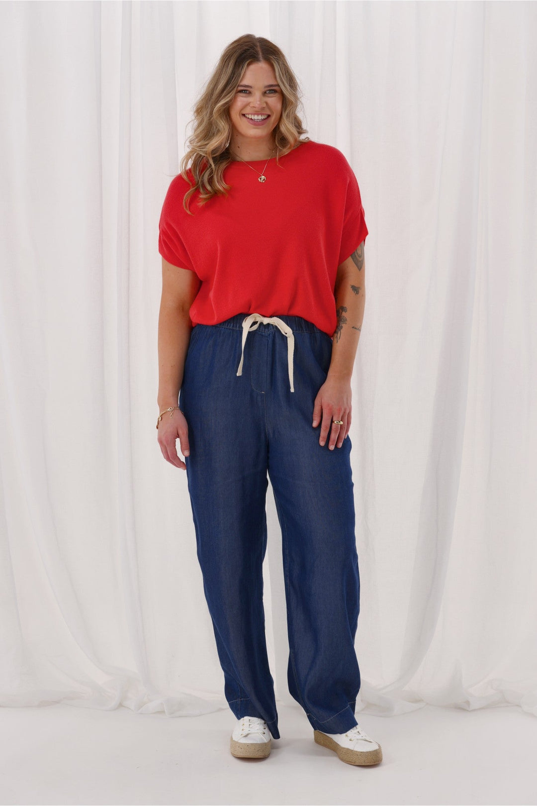 Label Denvah Lyocell Wide Leg Pant Indigo