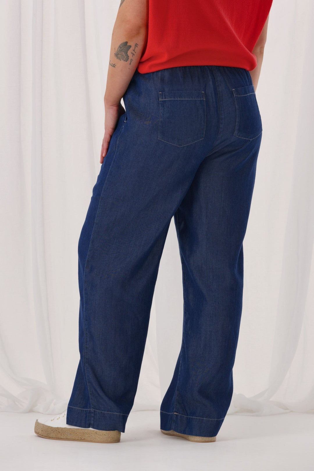 Label Denvah Lyocell Wide Leg Pant Indigo
