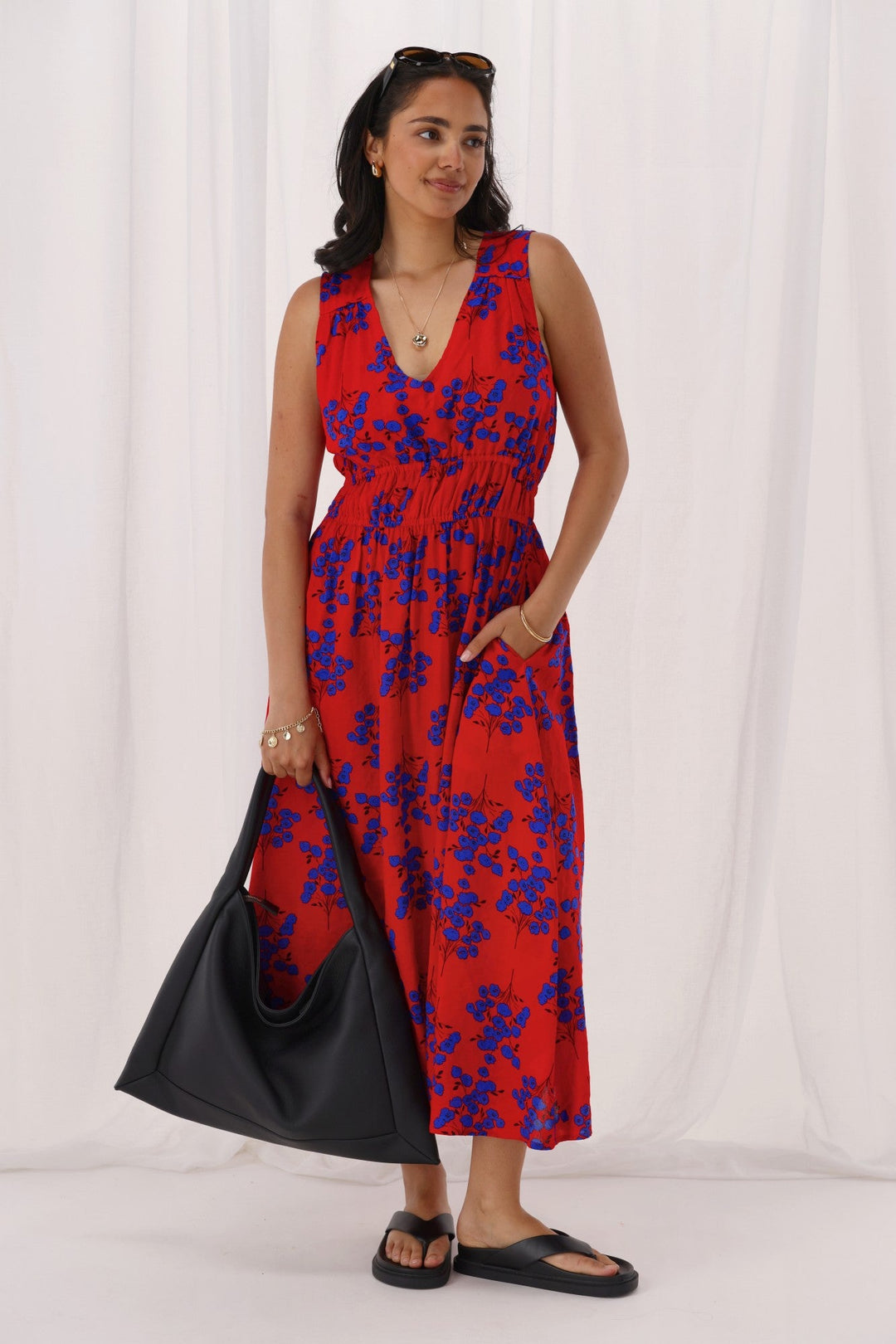 Label Eliora Dress Red Floral