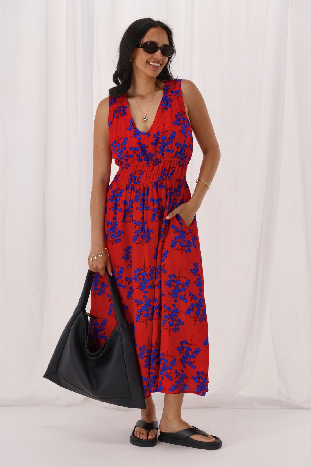 Label Eliora Dress Red Floral