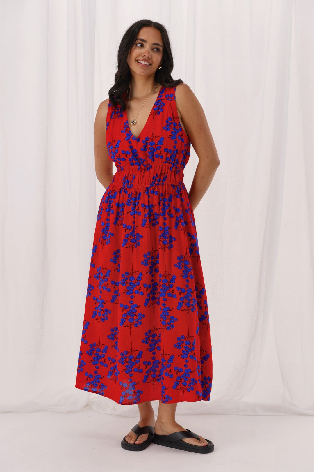 Label Eliora Dress Red Floral