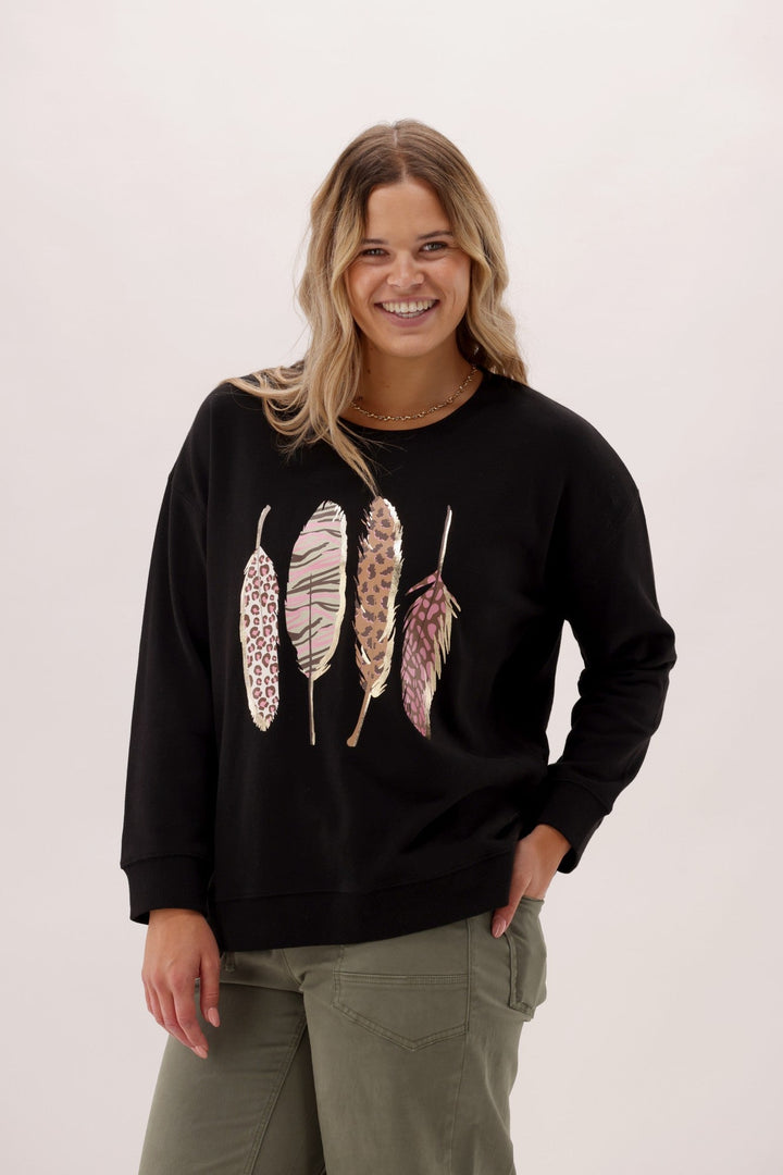 Label Feather Crew Black