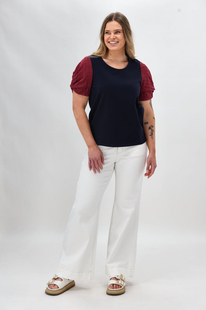 Label Kazniah Patch Pocket Wide Leg Jean Natural